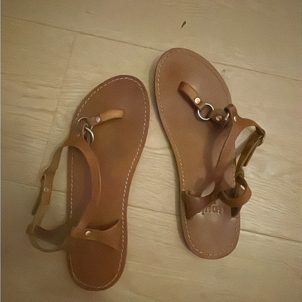 Rouje Tan Leather Sandals